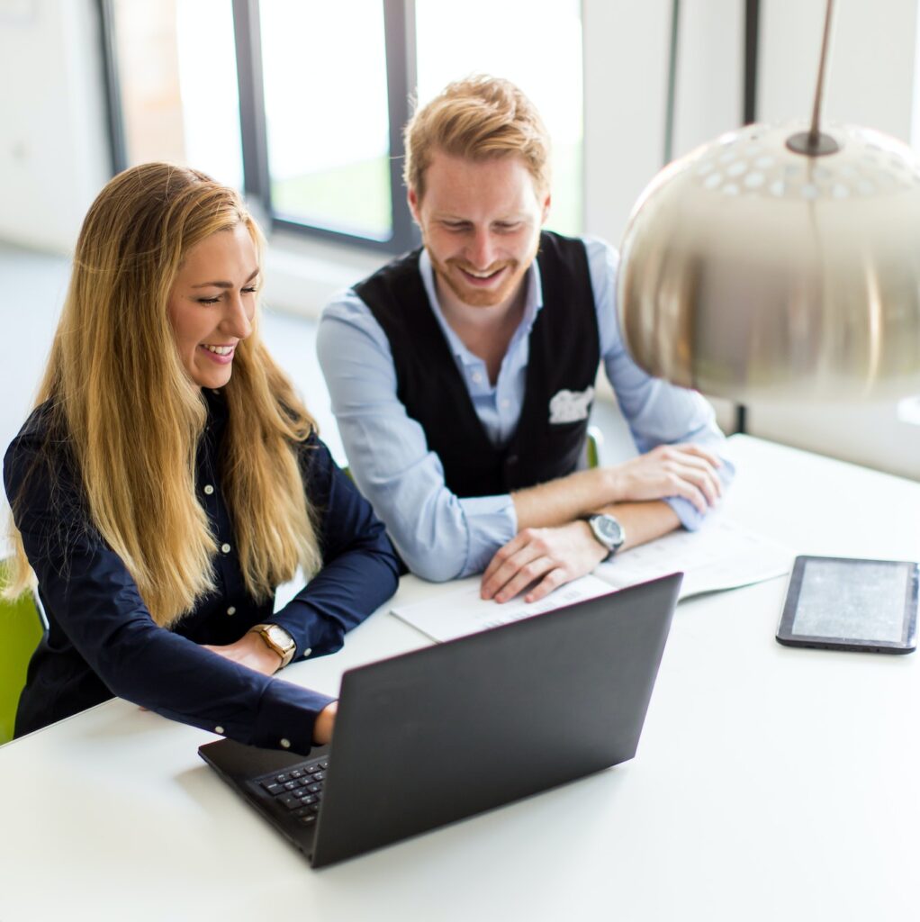 Business couple in office